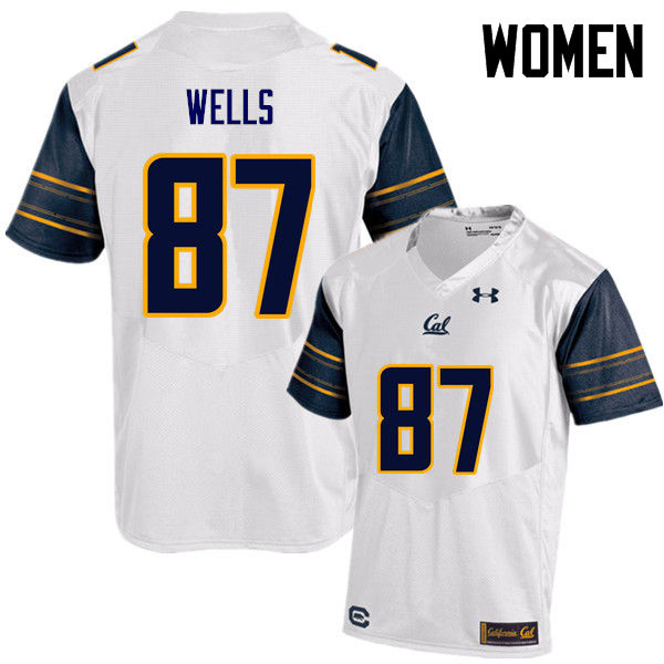 Women #87 Kyle Wells Cal Bears (California Golden Bears College) Football Jerseys Sale-White